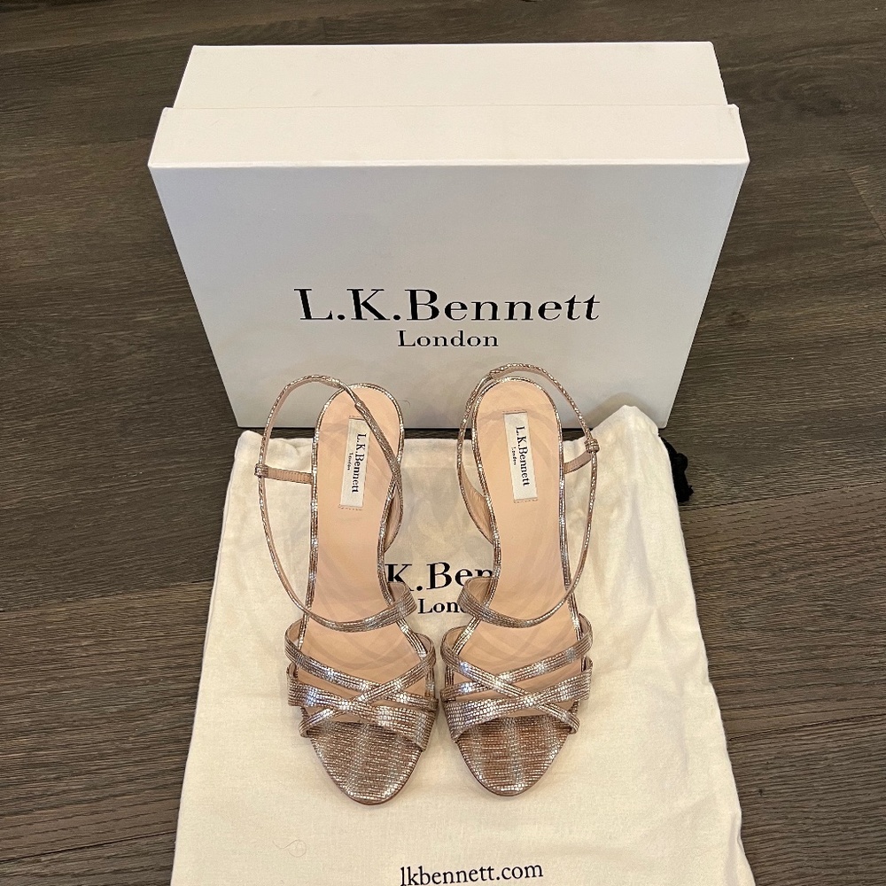 LK Bennett Lourdes Striped Sandal size 38.5